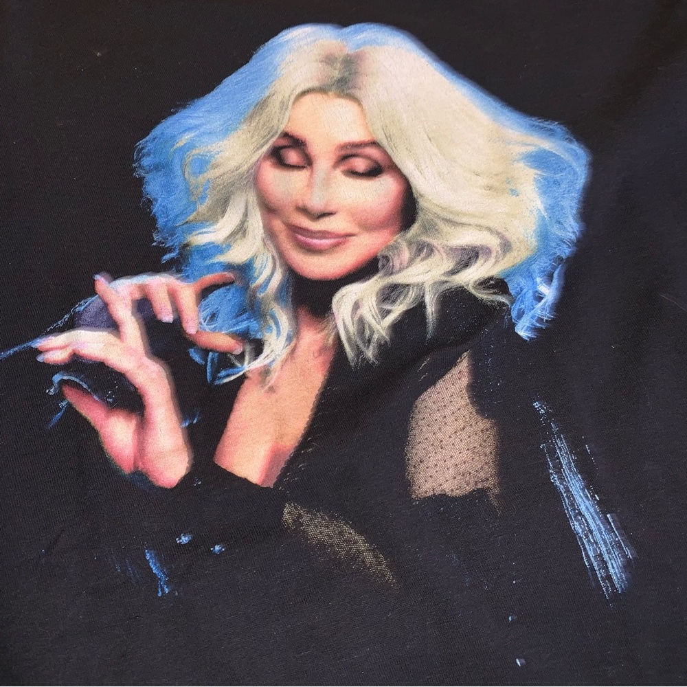 Cher 2019 'Here We Go Again' Tour Black T-Shirt Graphic Tee; Size Medium: Used - Picture 3 of 8
